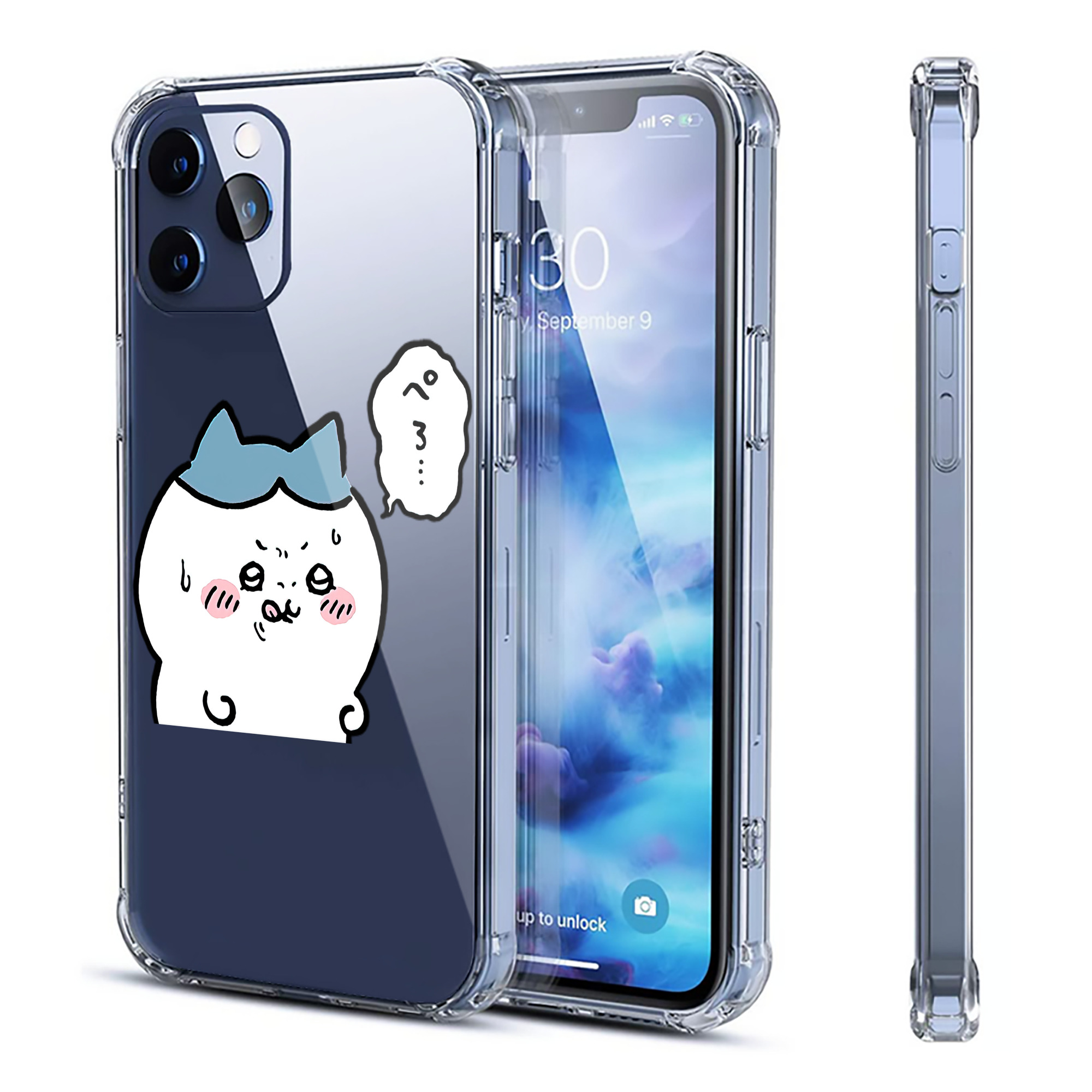 （画像用） ちいかわ ハチワレ Chii-kawa hachiware 【iPhone 12シリーズ対応】透明スマホケース（クリアソフトケース）